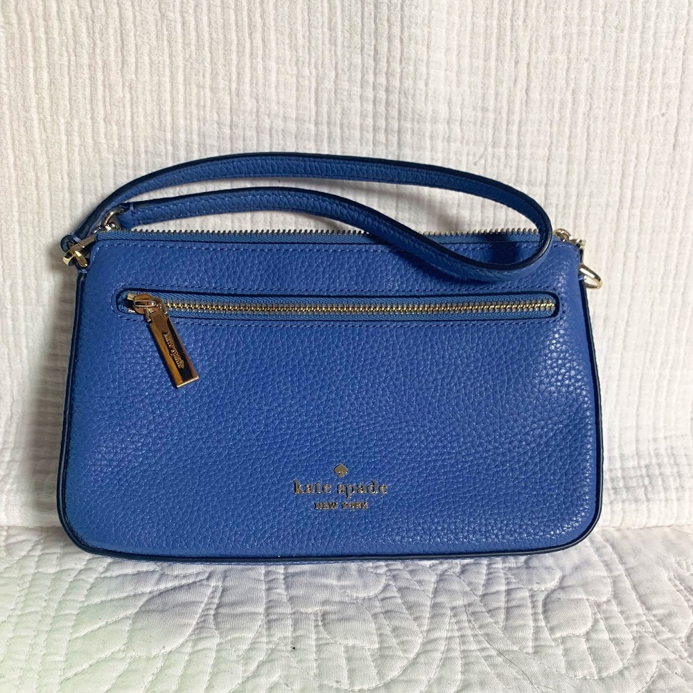 Kate Spade bright blue zip wallet wristlet
